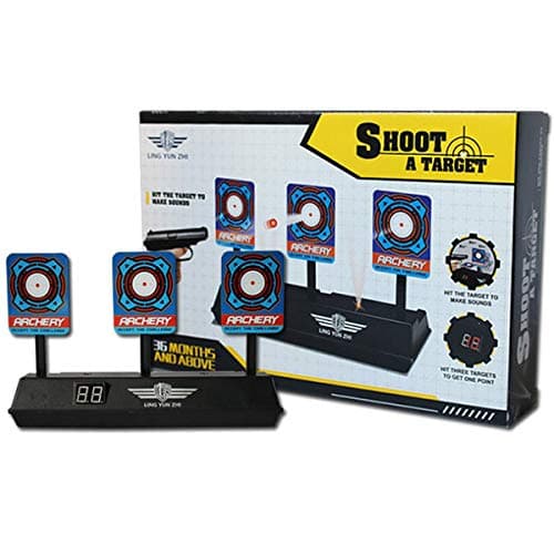 Electronic Digital Target for Nerf Guns Blaster Auto Reset Shooting Digital Target Electronic Intelligent Light Sound Effect Scoring Target Children Toy Gun
