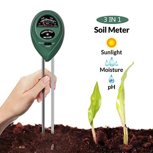 Soil pH Meter, 3-in-1 Soil Test Kit for Moisture, Light &amp; pH, Helpful for Garden, Lawn, Herbs, Indoor/Outdoor Plants Soil Tester (No Batteries Needed)