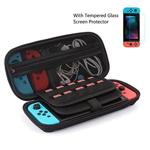 Switch Case with Screen Protector for Nintendo Switch, 20 Games Cartridges, Upgrade Portable Travel Carrying Case Pouch for Nintendo Switch Console &amp; Accessories by Dotone (carry case)