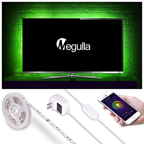 Megulla TV Backlight, Smart Wifi RGBW LED Light Strips with Timer and Dimmer, UL-listed Power Adapter, APP Control by Smart Phone, Works with Alexa and Google Assistant (79in Strips: Fit 35-50in TVs)