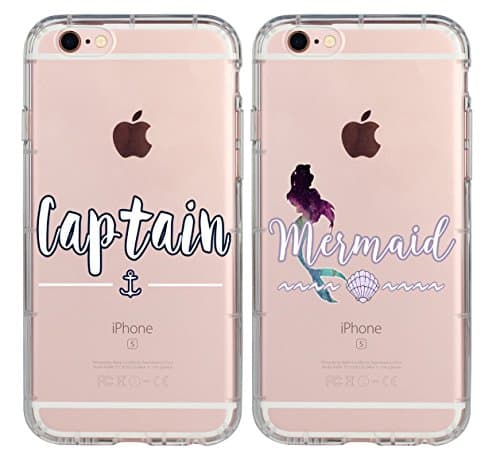 1 iPhone 6 plus(6splus) Princess &amp; Prince Captain &amp; Mermaid Couple Matching Anniversary Christmas Gifts iPhone 6 Plus Soft Clear Couple Cases