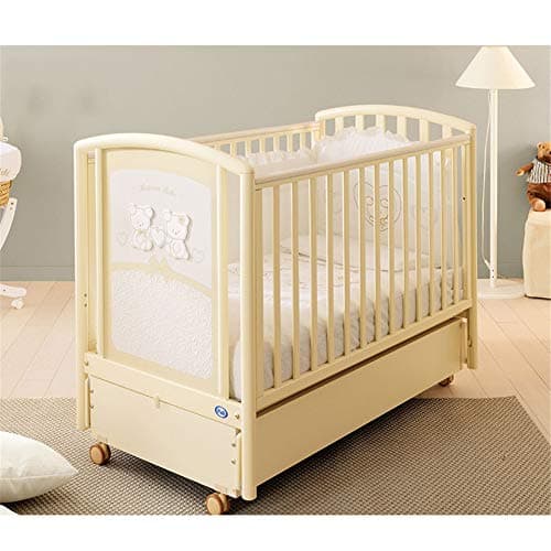 WDXIN Baby Cot Bed Solid Wood Multifunctional Bed Board guardrail Adjustable Smooth polishing European Style Suitable for 0-6 Years Old Baby