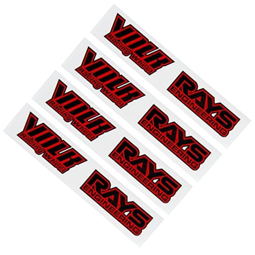 4 PCS Volk RAYS Car Wheel sticker Decal Compatible with 17-19 inches wheels (Red)