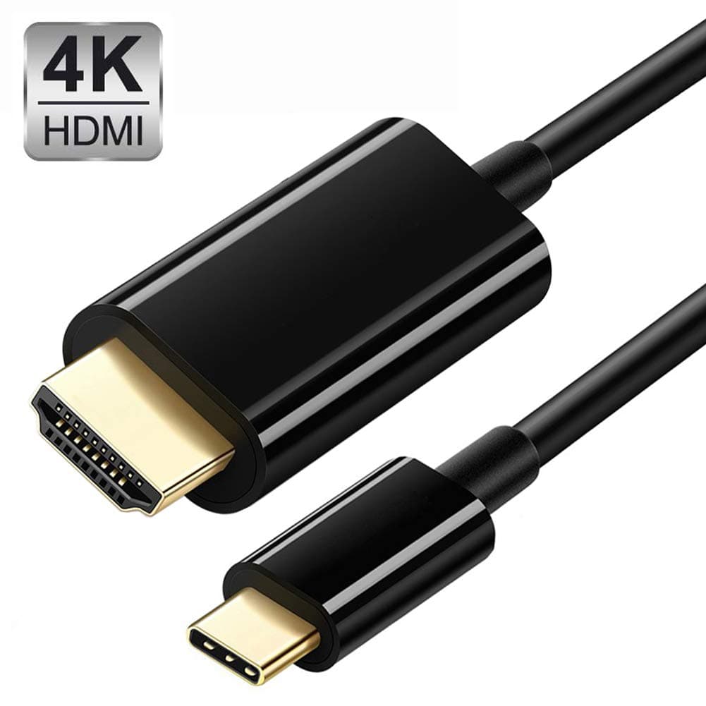 USB C to HDMI Cable Adapter[4K@60Hz], USB 3.1 Type C to HDMI Cable Accessories for MacBook Pro 2019/2018, MacBook Air, iPad Pro, Surface Book, Samsung S10/S9 and More USB C Devices-[Black-6ft/1.8M]