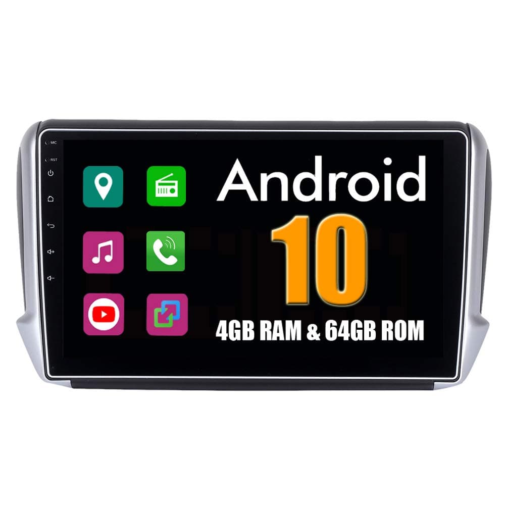 RoverOne 10.2 Inch Android System for Peugeot 208 2008 2012-2018 Autoradio GPS System with Navigation Stereo Radio Bluetooth Mirror Link Full Touch Screen