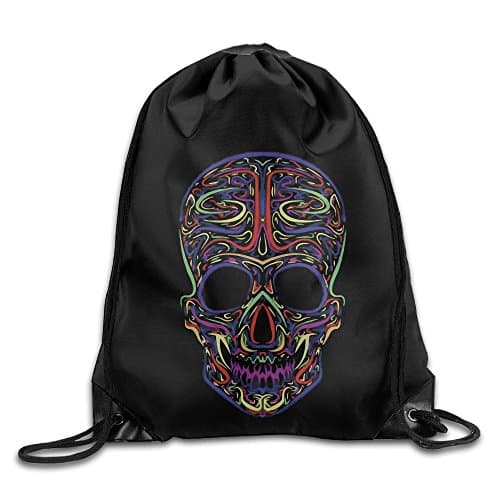 Regin Niyex Shoulder Bags Gym Bag Neon Skull Basic Drawstring Tote Promotional Backpack Bag