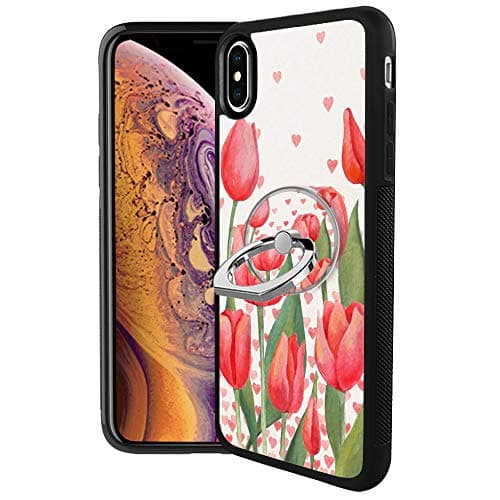 Tulip iPhone Xs Max Case with Ring Holder Stand with 360 Degree Rotating Bracket，Dustproof, Shatter-Resistant, Shock-Absorbing Thin and Light Case for iPhone Xs Max