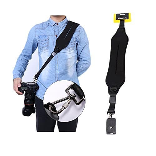 WarlicksRV Camera Neck Strap Anti-Slip Shoulder Neck Quick Release Neoprene Strapfor Camera DSLR - Black