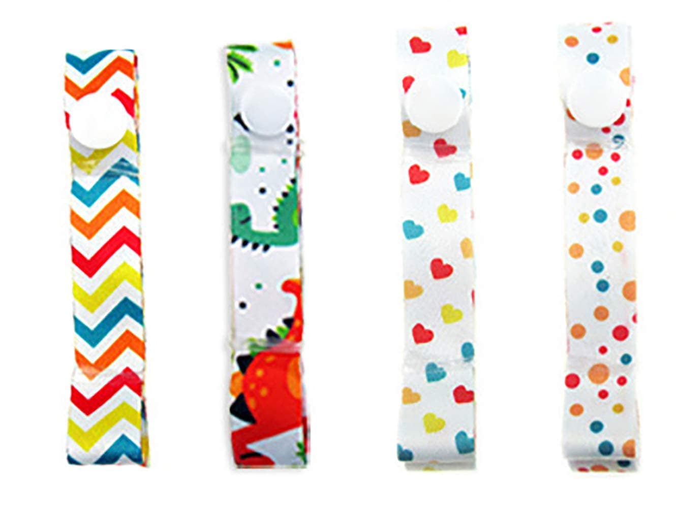 4 pcs Secure-A-Toy - Straps Toys, Teether, or Pacifiers to Strollers, Highchairs, Car Seats— Safety Leash with Adjustable Length to Keep Toys Sanitary & Clean (Coloful)