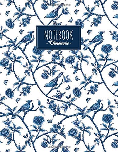 Notebook Chinoiserie: Asian style (Composition book,diary,journal) 110 blank lined pages (8.5x11)