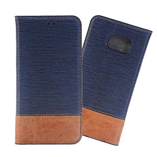 S7 edge Case, Galaxy S7 edge Wallet Case,AKHVRS Slim Leather Magnet Cover Wallet Leather Case with Flip Cover Folio Case,[Card Slot][Wallet][Magnetic Closure] for Samsung Galaxy S7 edge (Blue)
