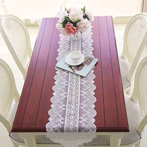 Table runner Lace [korean] Simple White-A 30x250cm(12x98inch)
