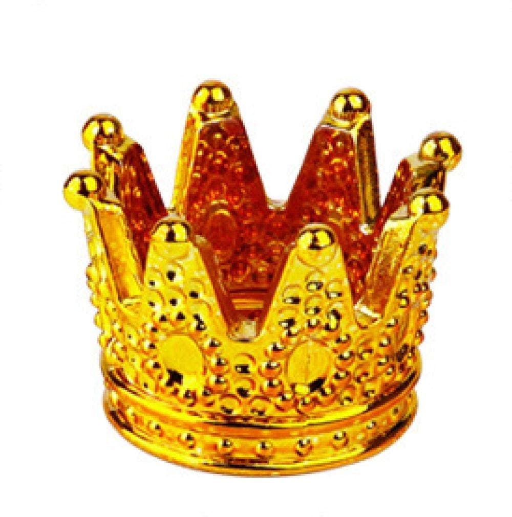 PacoKi multifunctonal crown shaped crystal glass tealight -Gold