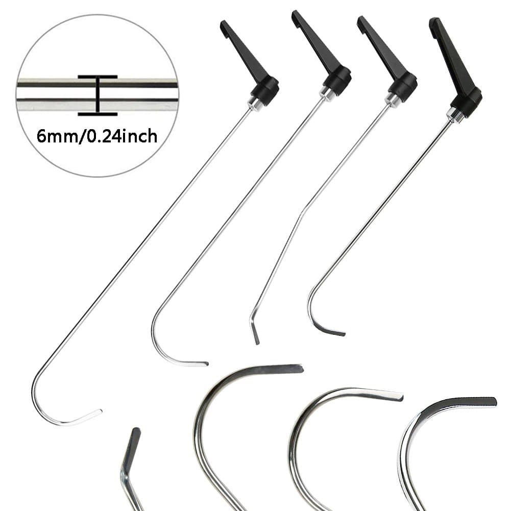 Wcaro Dent Rods with Adjustable Handle 4pcs Newly Design Set of Paintless Dent Repair Tools Dent Remover Tools Paintless Hail Removal Dent Puller Tool Dent Remover Kit