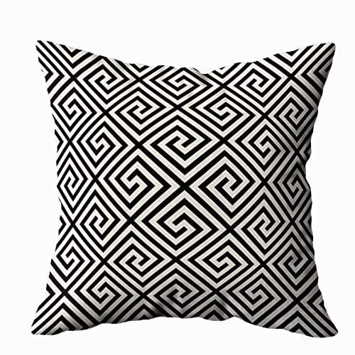 Capsceoll Pillows Case Standard Size, Pattern Modern Stylish Texture Repeating Greek Monochrome Swatch with 16x16 Pillow Covers,Home Decoration Pillow Cases Zippered Covers Cushion for Sofa Couch