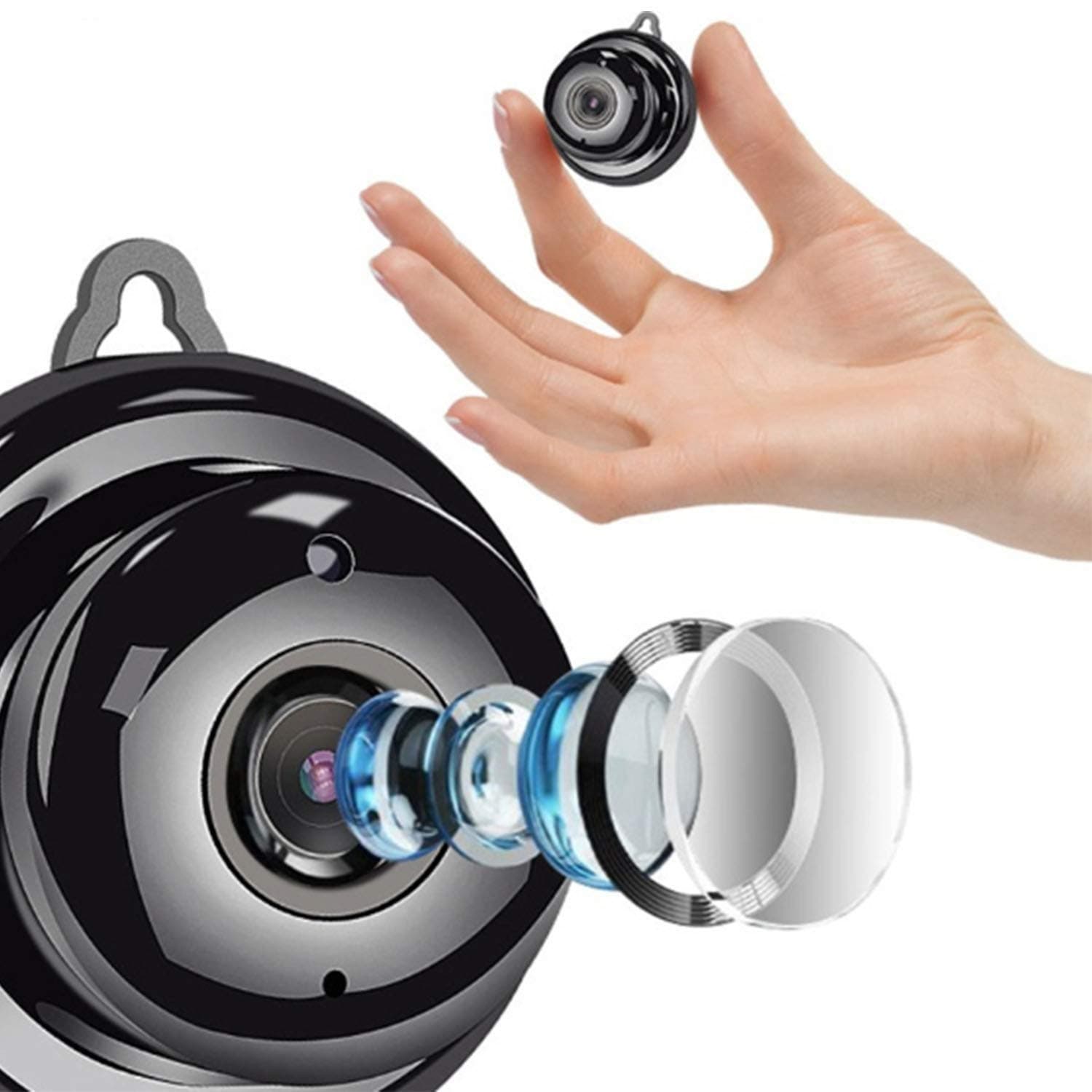 GLE Mini WiFi Panoramic View Support Memory Card Spy Hidden Camera for School Bus Car Night Vision