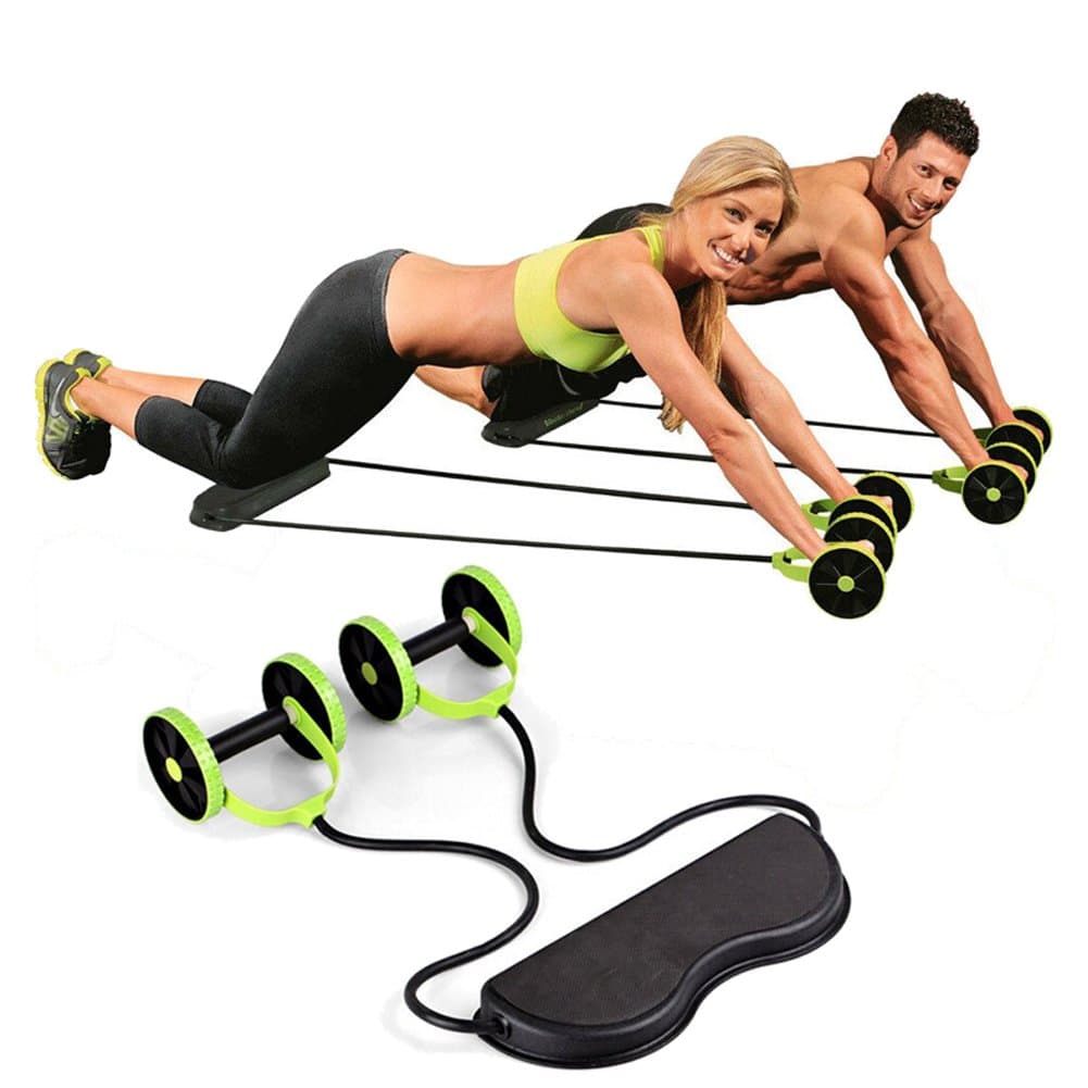 New Sport Core Double AB Roller Exercise Equipment,Professional Ab Wheel Roller Supports,Abdominal Workout Machine