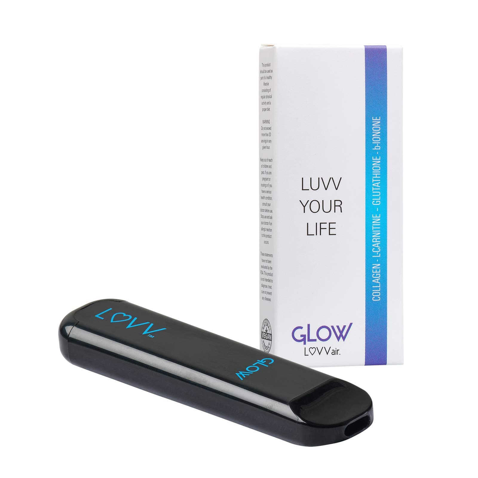 GLOW Aromatherapy Personal Diffuser - Natural Peppermint Extracts Infused with Collagen, L-Carnitine, Glutathione, B-Ionone for a Healthy Glow - 1 Pack