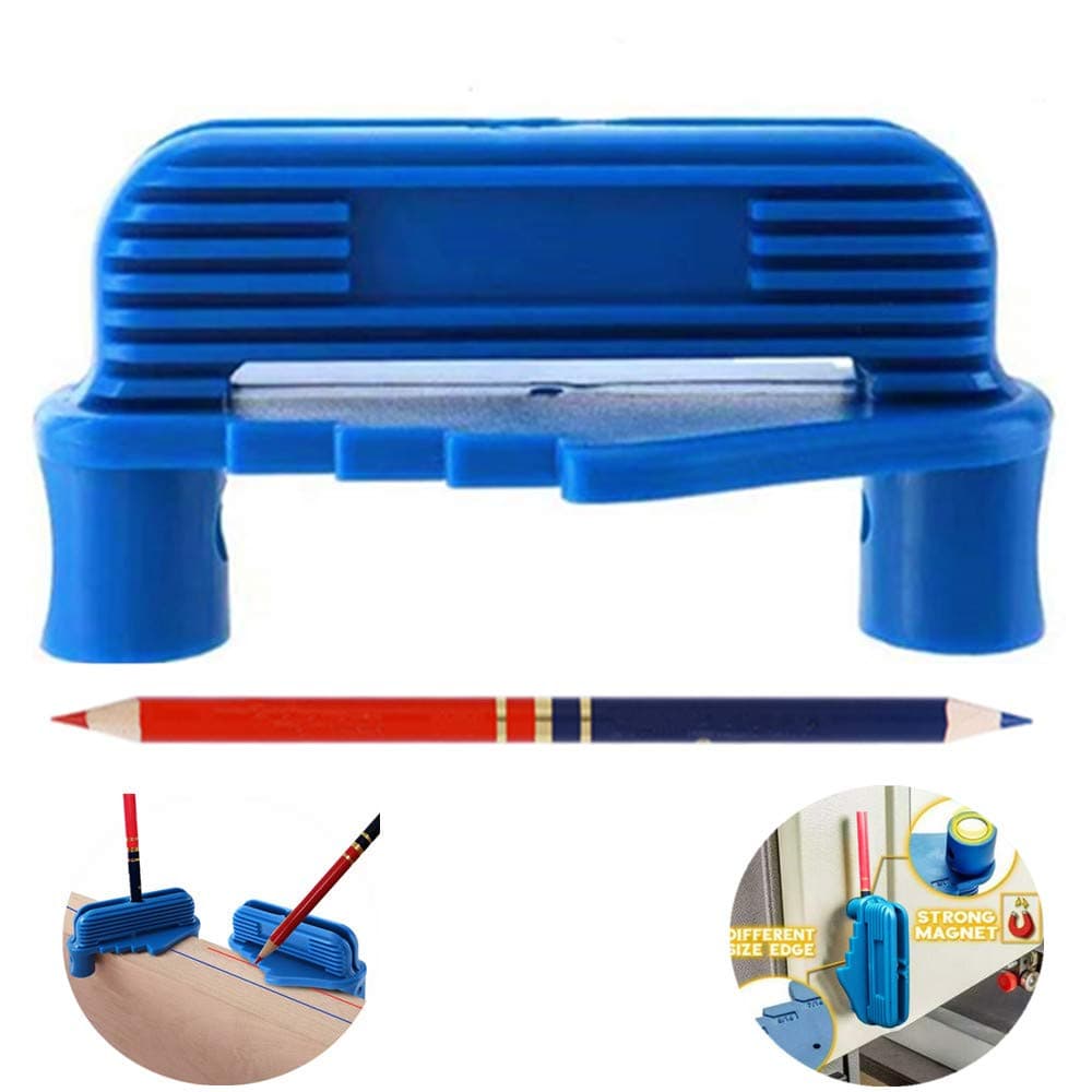 JAYAN 2pcs Center Finder ，Marking Tool,Centerline Marking Tool，Scriber Marking Tool,Center Scriber Marking Tool，Suitable for Standard Wooden Pencils（center finder+ Carpenter Pencil）