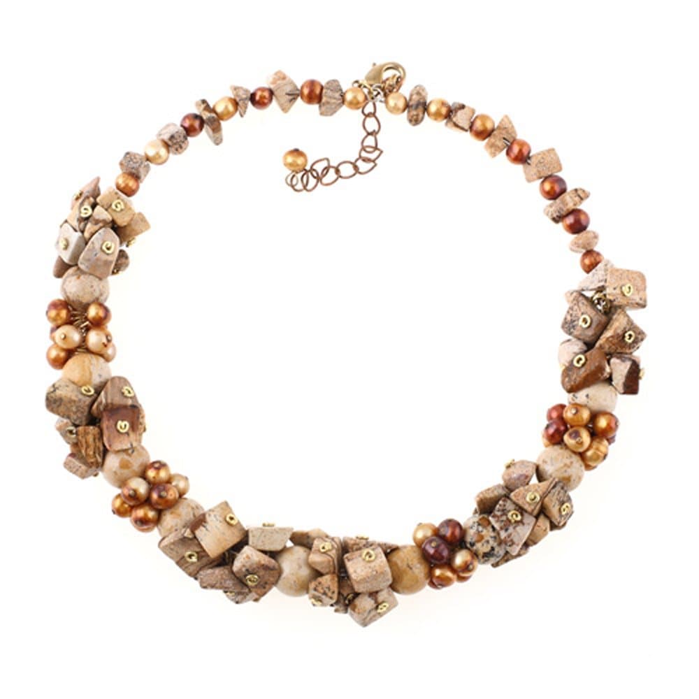 Gabi Jasper & Pearl Necklace
