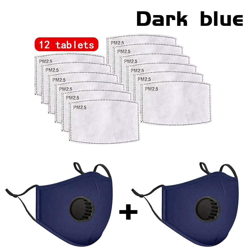 MILANKERR PM2.5 Activated Carbon Filter for Breathing Insert 5 Layers Protective Anti Pollution Washable Mouth Filters and Covers (2 Gifts + 12 Filters)