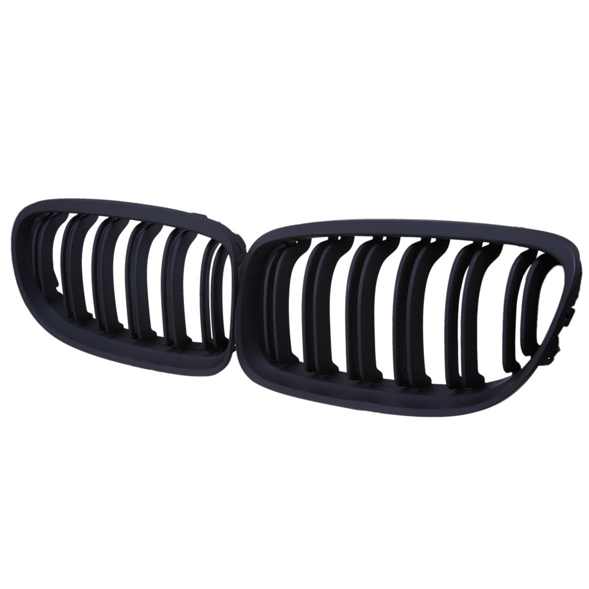 Possbay E90 E91 Front Grill Twin-fin Matte Black Kidney Grille, Facelift, 2pcs