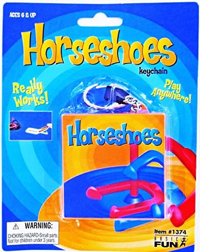 HORSESHOES Game Keychain Keyring Basic Fun miniature mini doll horse Retired NEW For Ages 6+