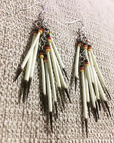 Drop Cluster Quill Earrings Medicine Wheel