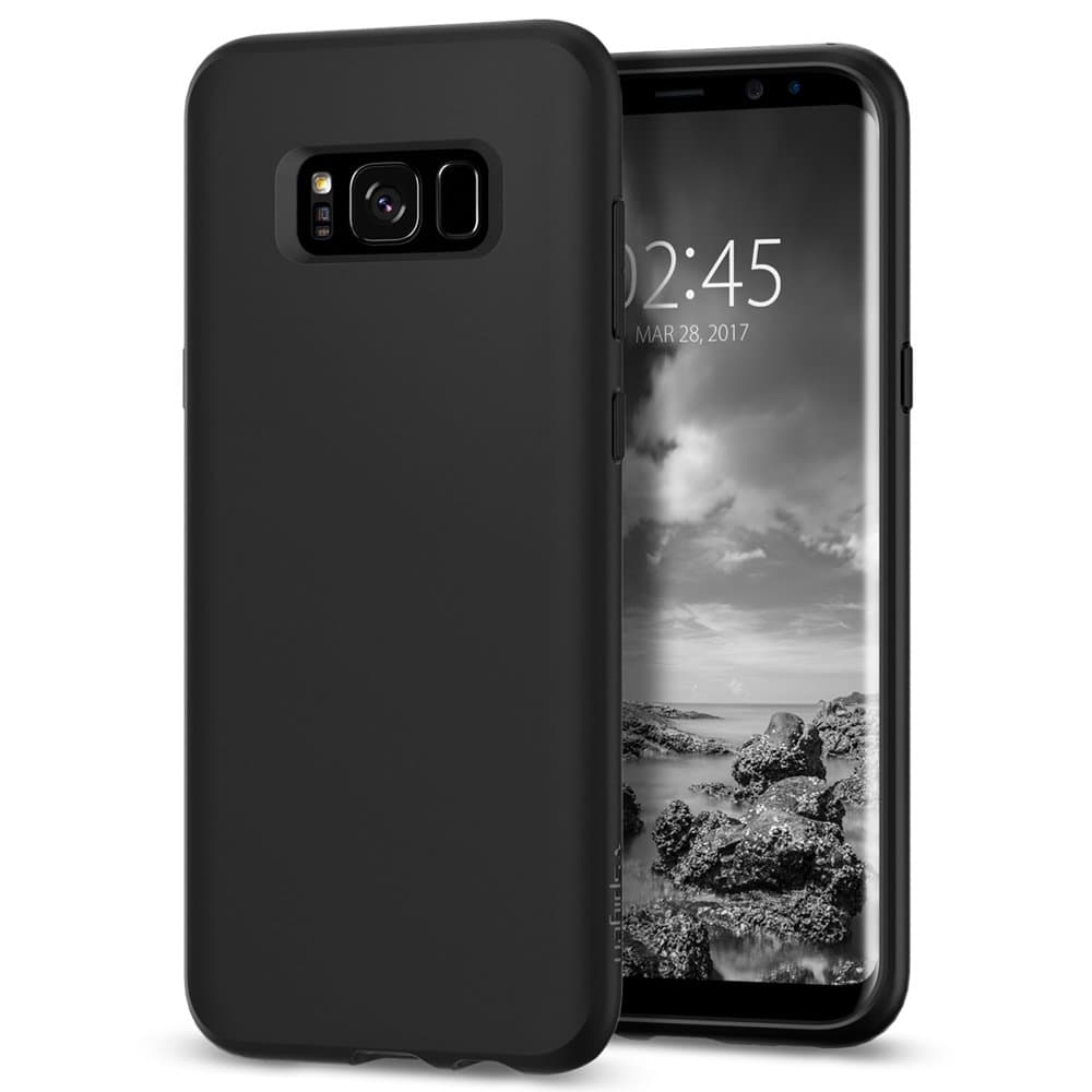 Samsung Galaxy S8 Case, Spigen® [Liquid Crystal] Galaxy S8 Case Cover with Slim Protection and Premium Black TPU for Galaxy S8 (2017) - Matte Black- 565CS21613