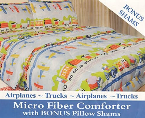 Planes, Trains &amp; Trucks Full Size Comforter Sham Set