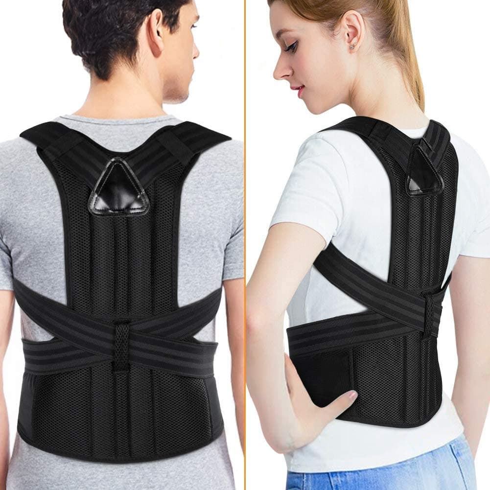 Back Brace Posture Corrector, Full Back Support with Adjustable Back Shoulder Lumbar Waist Support Belt, Improve Posture, Prevent Slouching, Relieve Back Pain (S)