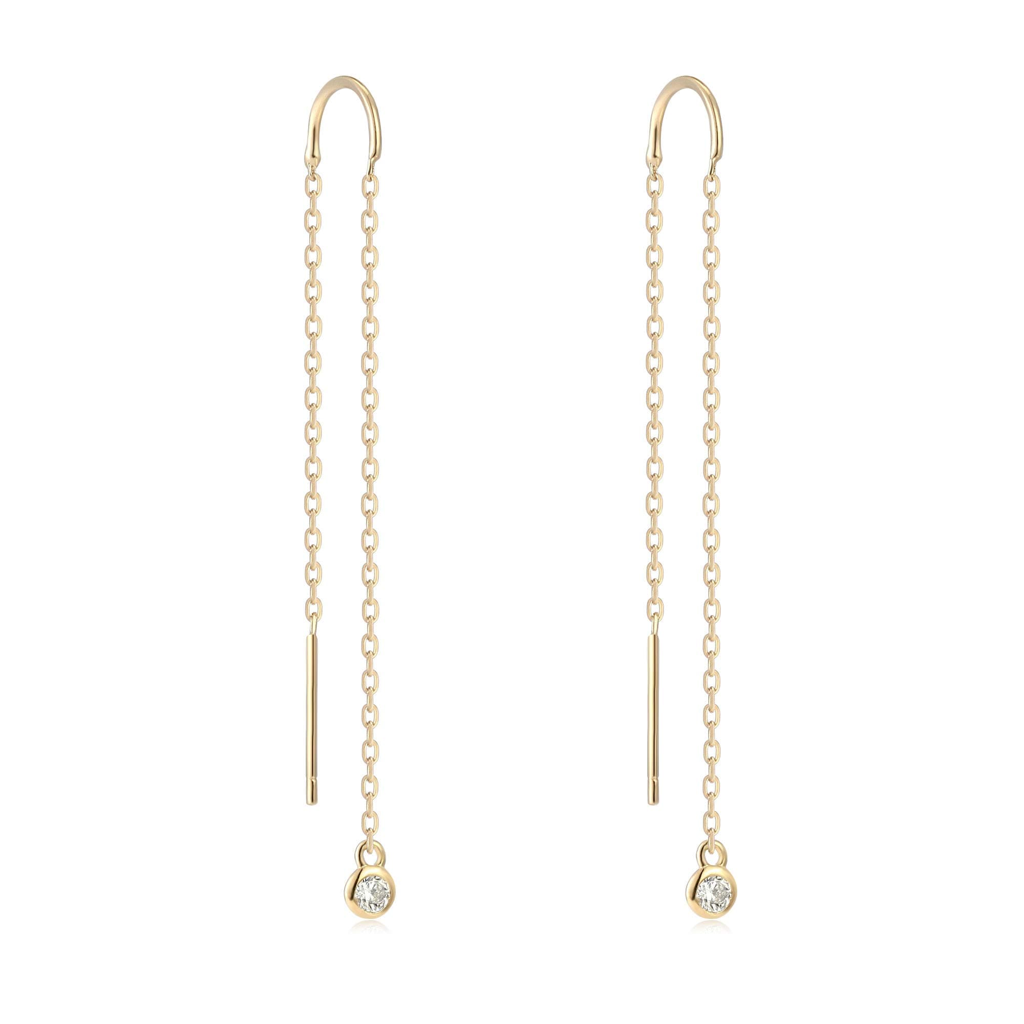 Small Dangle Earrings for Man Sterling Silver Dangle Minimalist Lightweight Chain Earrings for Women