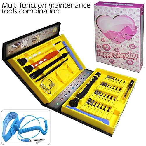 QUIET 41 Piece 100% Best Precision Screw Driver Set Magnetic,Computer, Tablets,PC,Phones,& DIY Etc,Electronics Tool Kit Professional,With Anti-Static Wrist Strap