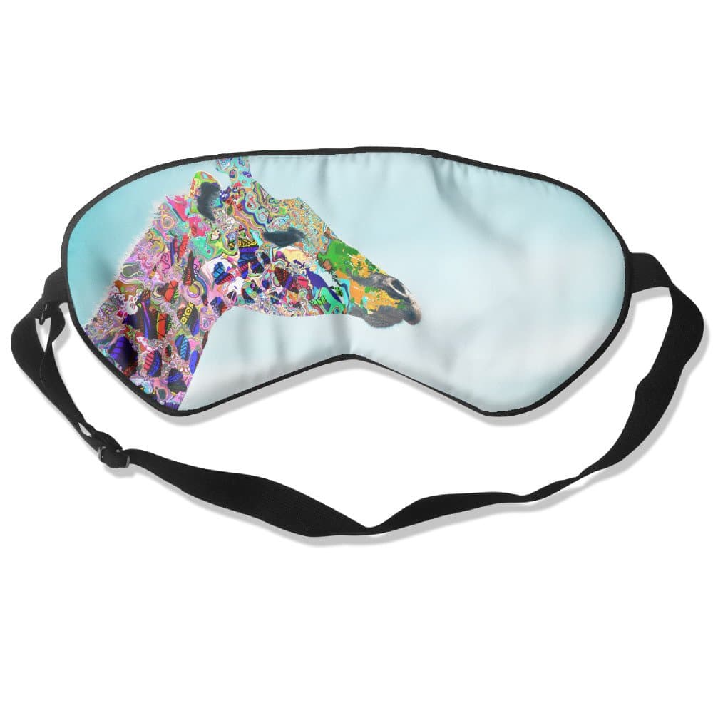 Lu Morality Psychedelic Floral Giraffe Comfortable Lightweight Double-sided Silk Eye Sleep Mask Soft Cover Eyeshade Plane Blindfold