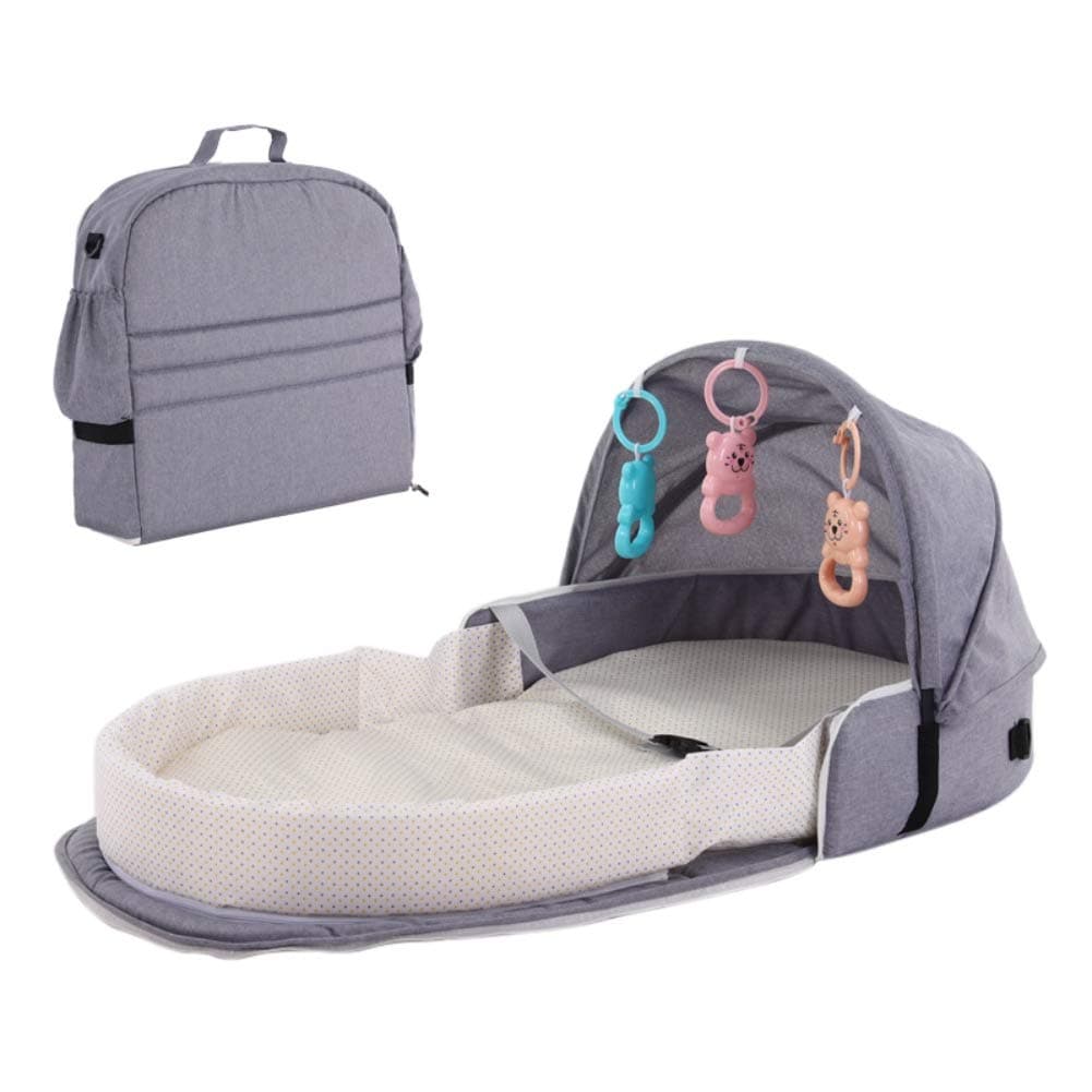 Hankyky Snuggle Nest Harmony Infant Sleeper | Solid Color Pattern | Portable Bassinet with Hanging Toys/Bssinet to-Go Infant Travel Bed | Waterproof Foam Mattress w/Sheet