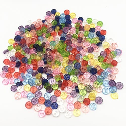 Transparent Mixed 6mm Mini Tiny Buttons Resin Round Sewing Doll Clothes Clear Button Embellishments Scrapbook Cardmaking Pack of 500