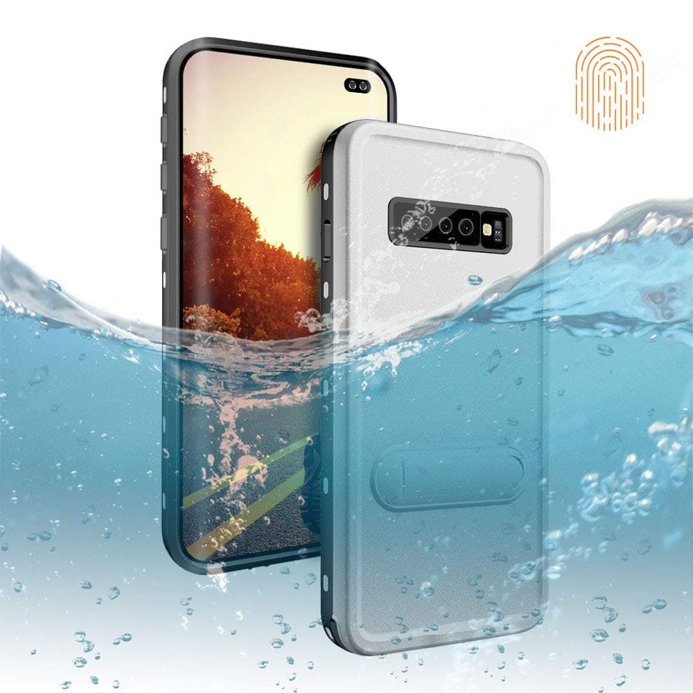 Galaxy S10 Plus Waterproof Case, DOOGE Shockproof Dirtproof Snowproof Rain Proof Heavy Duty Full Protection Rugged IP68 Certified Waterproof Case with Kickstand Screen Protector for Galaxy S10 Plus