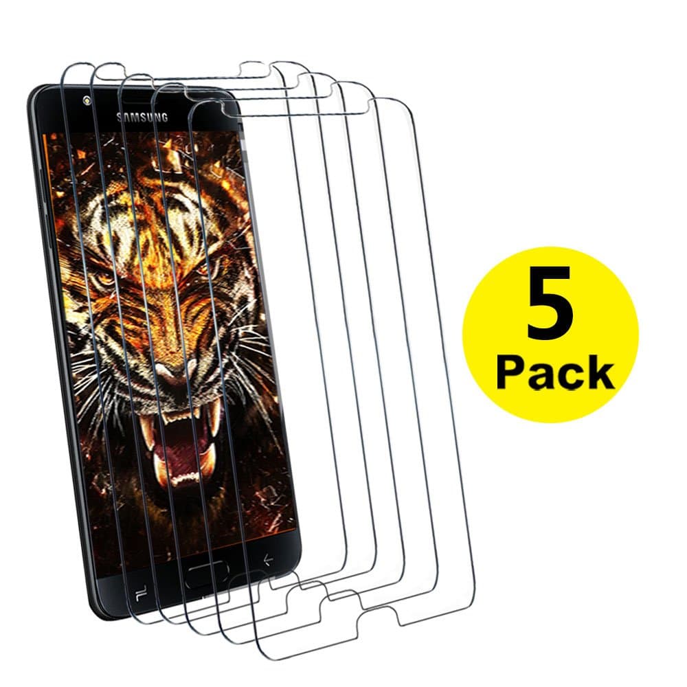 Samsung Galaxy J7 DUO Screen Protector Glass, 5-Pack Tempered Glass Screen Protector, [9H Hardness][Bubble Free][Anti-Scratch], for Samsung Galaxy J7 DUO, Gift for Boys, Girls, Men, Women