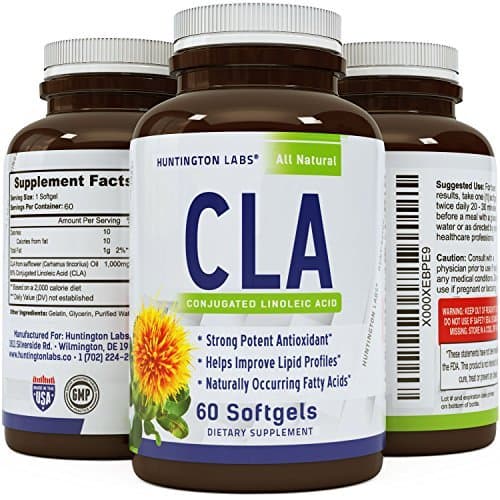 Highest Grade &amp; Potency CLA Supplement Through Safflower Oil - Natural Softgels &amp; Extra Purity for Strength &amp; Bio-availability - Guaranteed By Huntington Labs by Huntington Labs