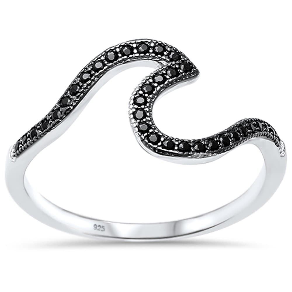 Oxford Diamond Co Wave Design .925 Sterling Silver Ring Sizes 2-12 Choose Your Color
