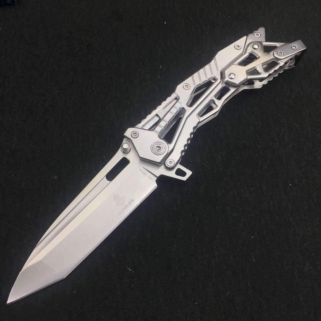 ENNSUN Auto Lock Quick Opening Closed System Stainless Steel Pocket Knife, Camping Knife & Tactical Knife Patent Design Elegant Gift Choice for Men, 440 Stainless Steel,2.82oz.