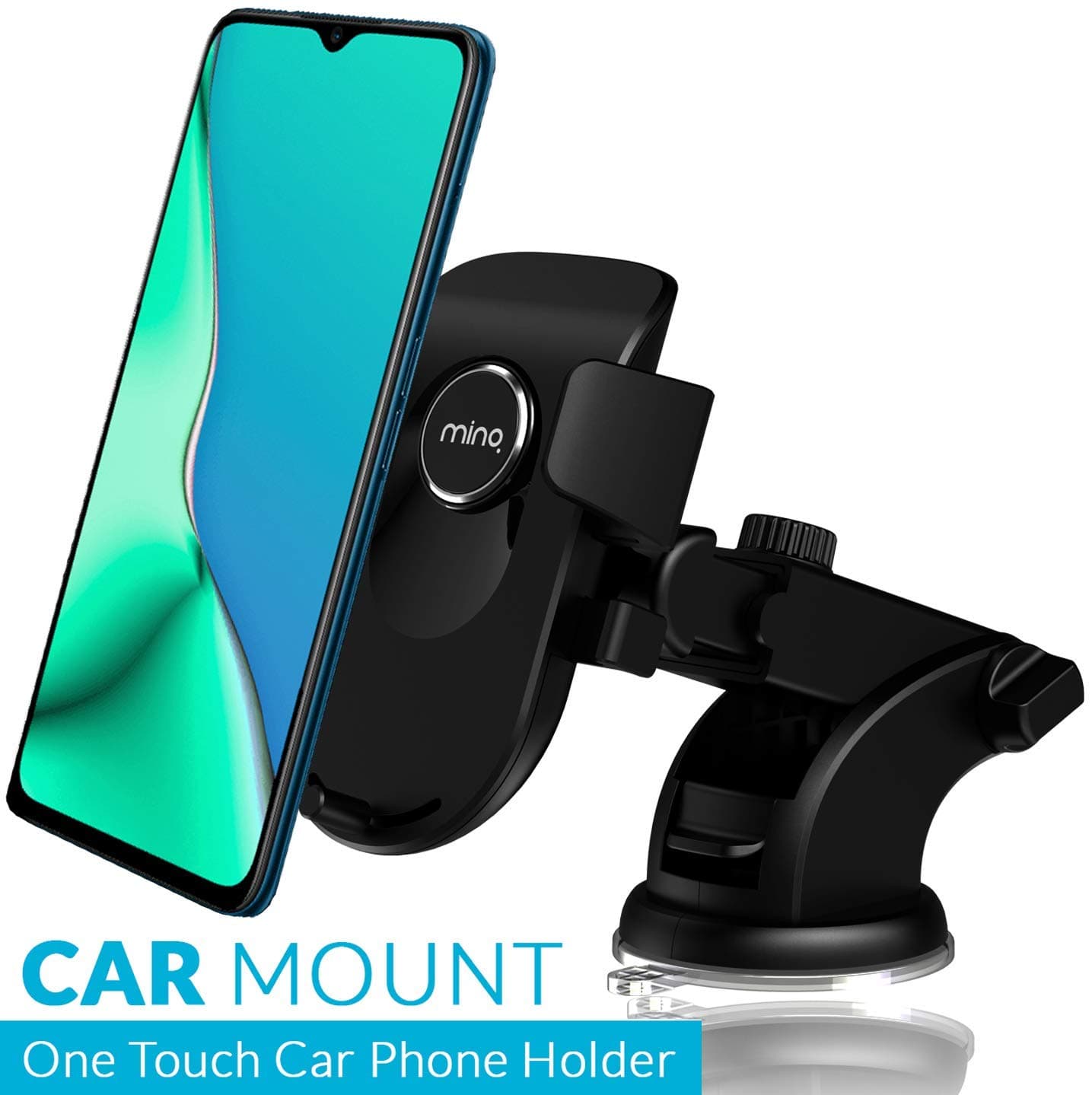 MINQ One Touch Dashboard & Windshield Car Mount Adjustable Car Phone Holder for Smartphones