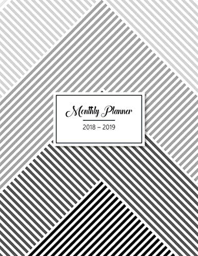 Monthly planner 2018-2019: 2018 - 2019 Academic Planner Two Year Planner Grey Minimalist Daily Weekly and Monthly Calendar 24 Month for men