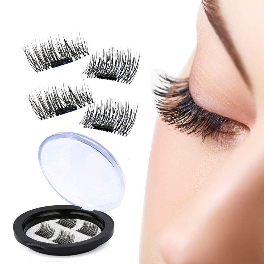 3D Reusable False Dual Magnet Eyelashes Ultra Thin No Glue Magnetic Artificial Eye Lashes Natural Handmade Extension Fake Eye Lashes