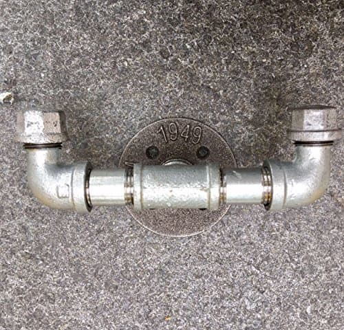 Industrial Pipe Hooks Wall Art, Steampunk black pipe coat hook, towel hook, industrial hook, rustic coat rack, hanger, entryway hat hook (Silver)