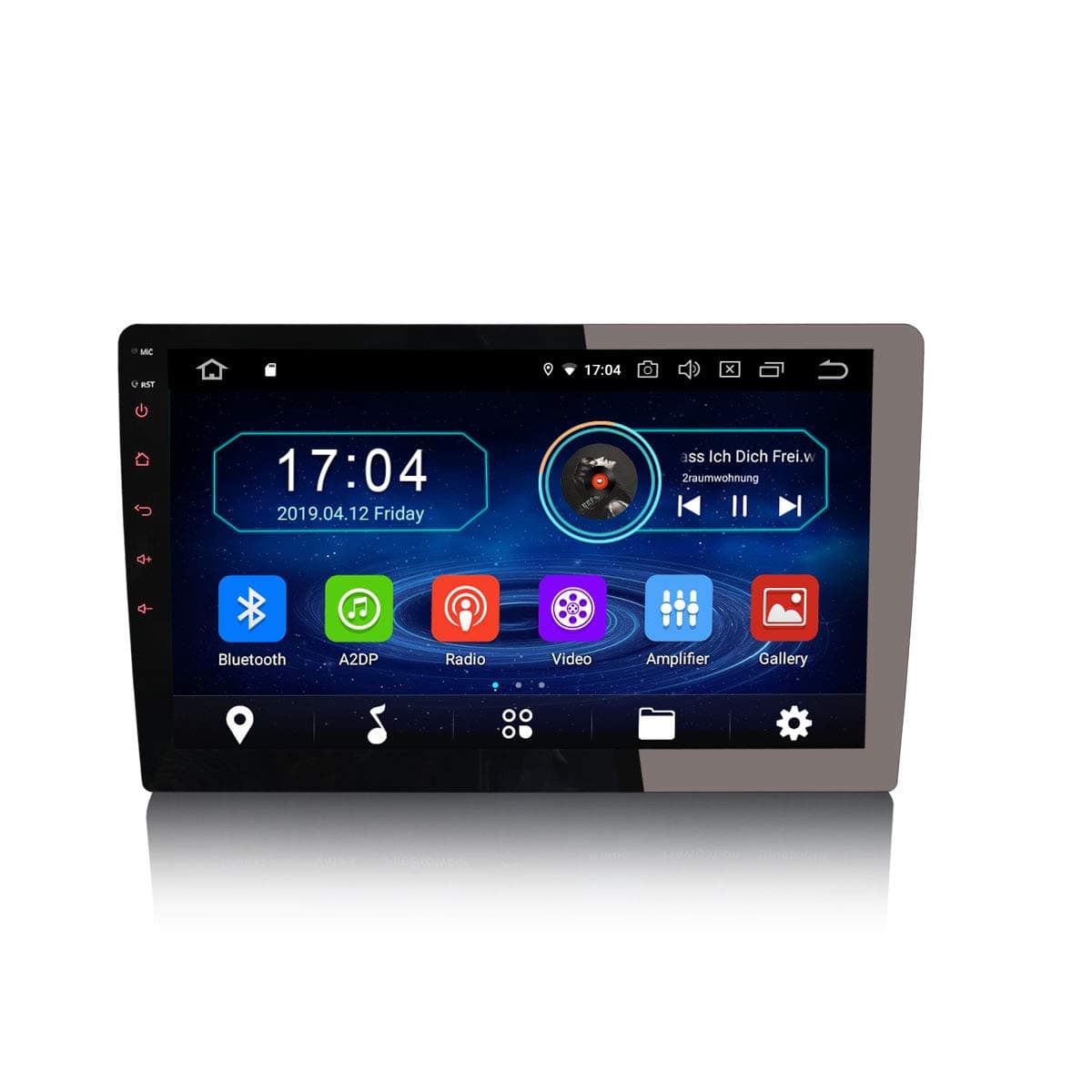 Erisin 10.1 Inch Android 9.0 Single Din Car Stereo HD Digital Touch Capacitive Screen Head Unit with Sat Nav Bluetooth Support WiFi GPS Navigation Car DVR TPMS DAB+ Mirror Link