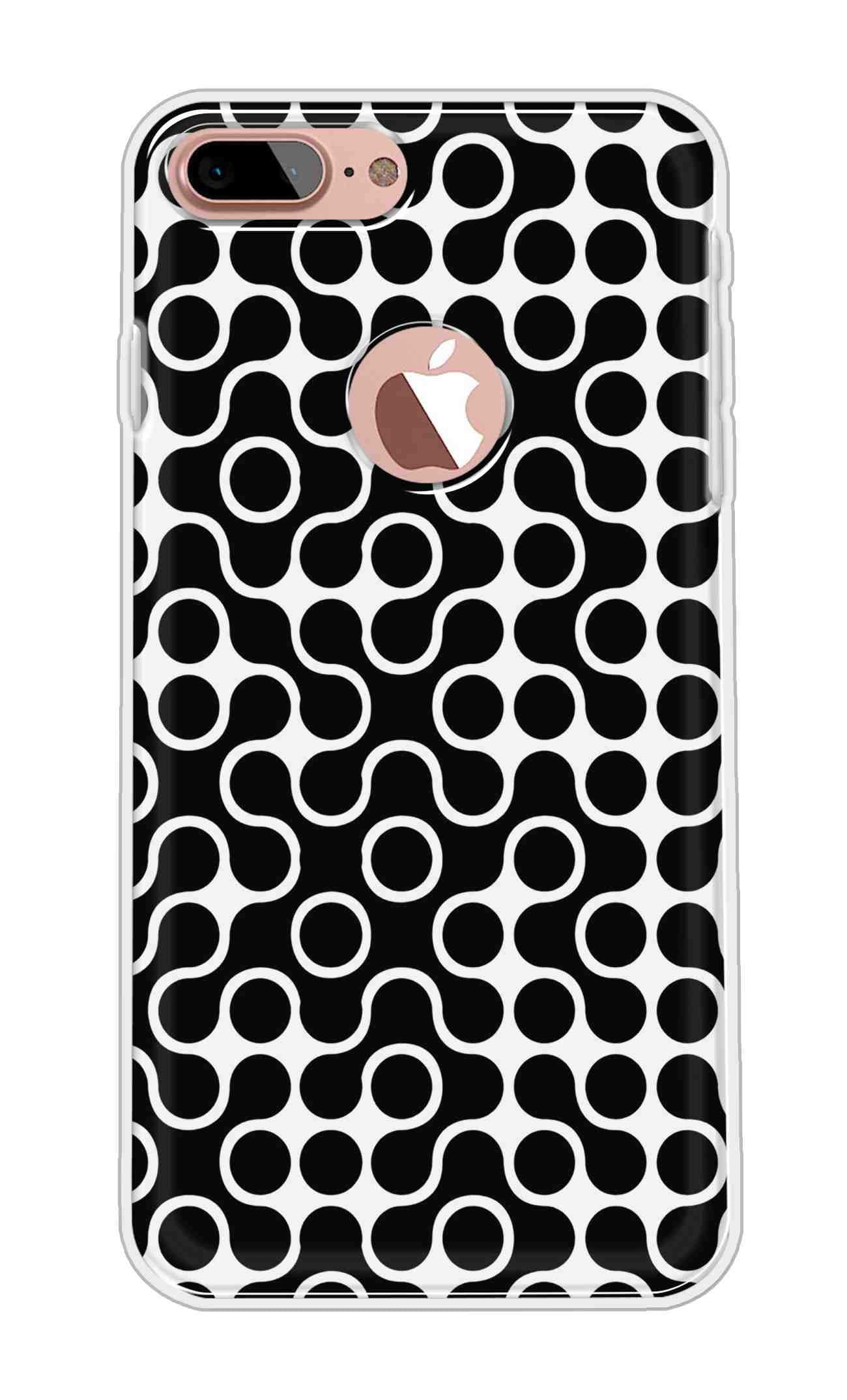 Vibey - Soft TPU Abstract - Printed Back Cover Case Compatible for Apple iPhone 7 Plus. One Tempered Glass Free