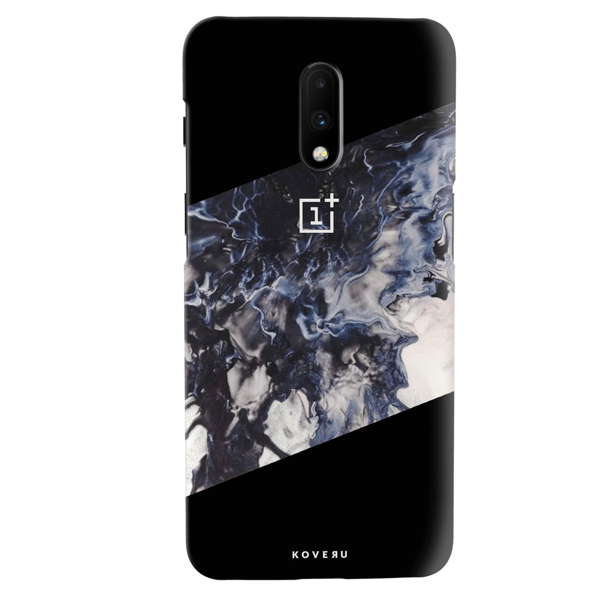 Koveru Polycarbonate Back Cover for OnePlus 7 - Black Splash
