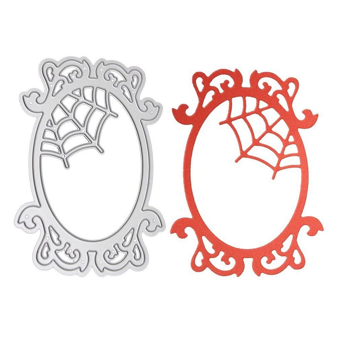 Ishua Mirror with Spider Web Cutting Dies Embossing Template for Scrapbook Card Album Making