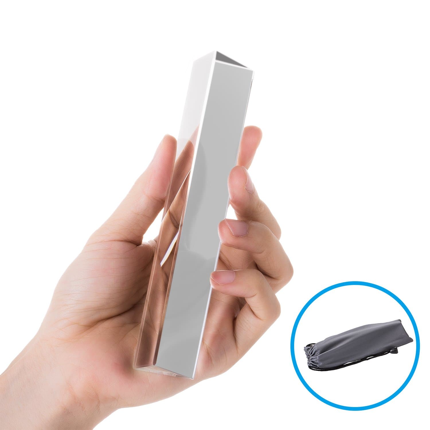 Occer Photography Prism Triangular Crystal Optical Glass Portable Rainbow Maker Refractor for Photography,Teaching,Experiments,Spectrum Physics,Decoration,Gifts with a Carry Bag